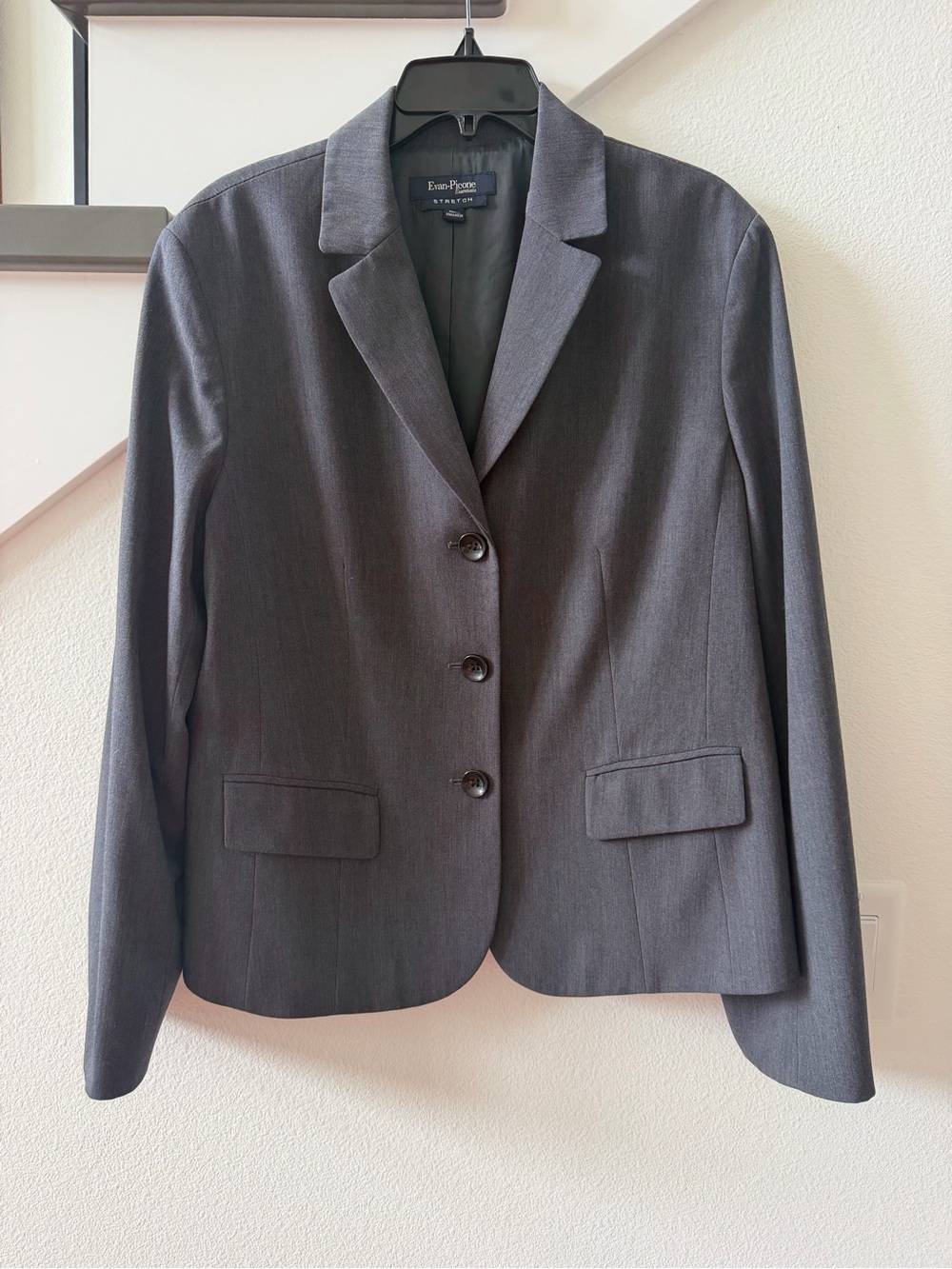 Evan Picone Charcoal Gray Three-Button Women's Blazer